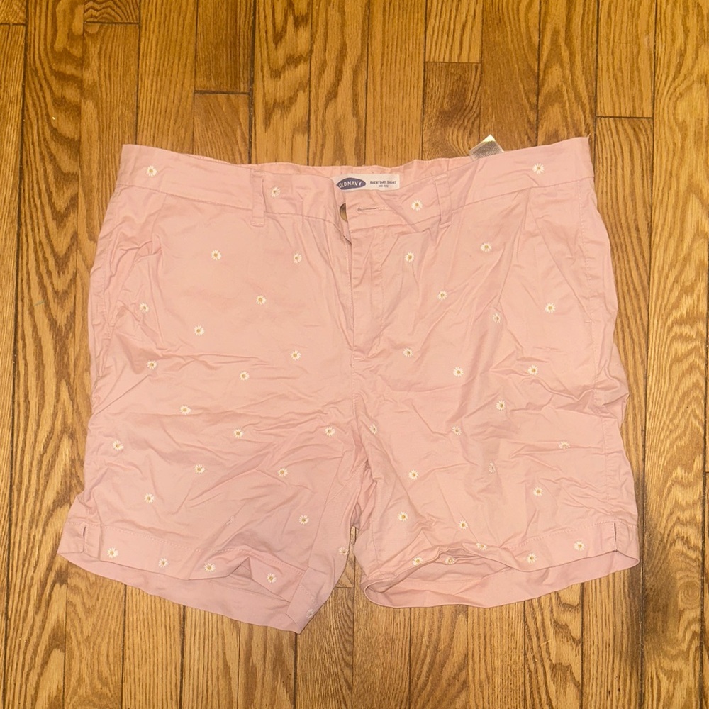 Old Navy Light Pink Women's Shorts with Floral Accents